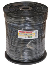 Кабель RG-6U внешний 75 Ом CCS/Al/Al 64% Rexant черный (305)