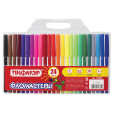 Фломастеры 24 цвета Пифагор вентилир.колпачок (1/12/96)
