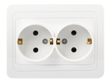 Розетка Smartbuy Марс белый 2-ая с/з (10/200)