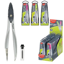 Циркуль Maped (Франция) "Study" 120мм металлический грифель 2мм ассорти пенал (4/20)