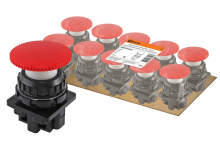 Кнопочный выкл 1кн TDM КЕ 021-У2-исп.4 Гриб 1з 10A 660B IP40 красный (10)