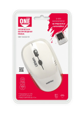 Мышь б/п SmartBuy 344 One 4кн 1000-1600dpi АКБ 350mAh зарядка от USB белый/серый (40)