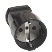 Штеп гнездо Универсал 16А с/з чёрный (20/200)