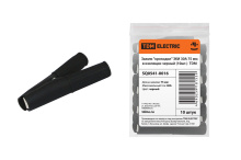 Зажим "крокодил"  30А 75мм в изоляции черный (10шт/уп) TDM