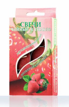 Свечи чайные в гильзе арома 1,5см d37,5 10гх6шт Клубника (20)