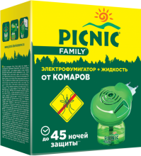 Комплект от комаров Picnic Family: жидкость 45ночей +фумигатор (6)
