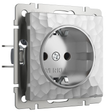 Розетка Werkel Hammer 1-ая с/з механизм серебряный