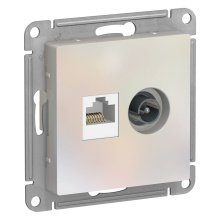 Розетка AtlasDesign RJ45+TV механизм жемчуг (10)