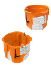 Подрозетник TDM D73х65мм двухкомпонентный лапки саморезы (96)