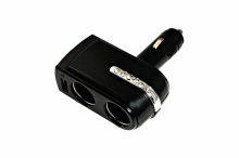 Разветвитель авто Rexant 2гн+USB 1A (10)