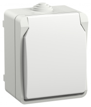 Розетка IEK Форс 1-ая с/з IP54 белая (10/100)