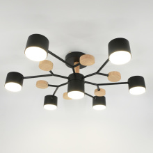 Люстра потолоч  7хGX53 Альберо Черная+Дерево 665х205мм General