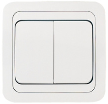 Выкл. Makel Mimoza 2кл. белый (12/120)