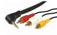 Кабель 3.5мм - 3RCA  1.5 м GOLD Rexant (10/150)