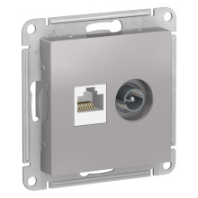 Розетка AtlasDesign RJ45+TV механизм алюминий (5)