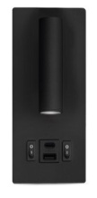 .Бра диод Inhome NOTA  15Вт 6500К подсветка 3000К USB+TypeC черный