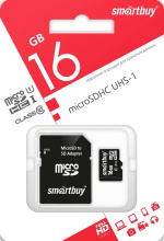 micro-SD Smart Buy 16GB Class10 UHS-I + адаптер (SDHC)