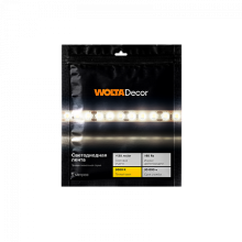 Лента диод 12В IP20 12Вт/м 3000К 120диод/м 5м 8мм Wolta (1)