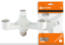 Переходник Е27-Е27x3 TDM белый (50)