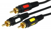Кабель 3RCA - 3RCA  1.5 м GOLD Rexant черный (10)