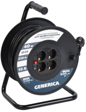 Удл-катушка 4гн 40м ПВС 2200Вт 3x1мм² IP20 т/з УК20 Generica
