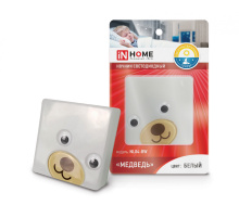 Ночник 220В Inhome NL04-BW Медведь белый датчик (60)