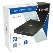 Внешний DVD-привод Gembird DVD-USB-02 пластик, чёрный (20)