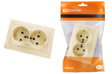 Розетка TDM Таймыр 2-ая слоновая кость с/з (10/200)