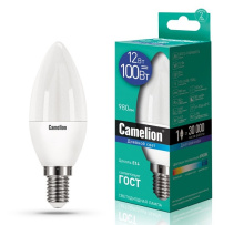 Лампа диод свеча 12Вт Е14 6500К 980Лм Camelion (10/100)