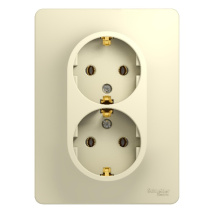 Розетка Glossa 2-ая с/з бежевый (10/60)