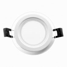Свет-к с/д (окантовка стеклом)  LE LED GLRL WH 12Вт D160 6500K (40)