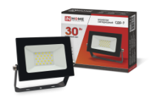 Прожектор диод  30Вт 6500К 2700Лм IP65 черный Inhome СДО-7 (60)