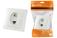 Розетка TDM Таймыр RJ11+RJ45 белая (10/200)