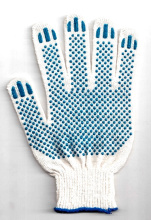 Перчатки х/б ПВХ 4нит белые Точка 7кл р.7 (10/200)