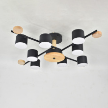 Люстра потолоч  8хGX53 Венто Черная+Дерево 745х745х175мм General