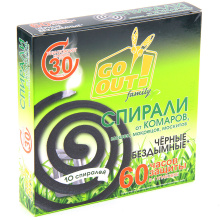 Спирали от комаров Go Out 10шт черные (24)*