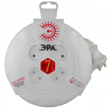 Удл-рулетка 4гнезда  7м б/з ШВВП 2200Вт 2x0.75мм² Эра (10)