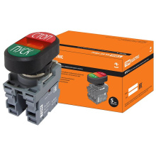 Кнопка двойная TDM MPD4-11R Пуск-Стоп подсв 220В зел/красн (10)