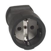 Штеп гнездо Универсал 16А с/з чёрный ПВХ (15)