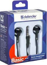 Науш вкладыши Defender Basic 609 чёрный/белый (50)#