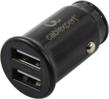 Адаптер авто USBx2 Cablexpert UC-CAR21 12Вт 2.4A чёрный пакет (200)