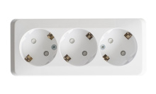 Розетка Этюд 3-ОП с/з шторки белый (9)