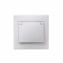 Роз. IEK Кварта 1-ая бел. с/з с крыш. IP44 (6/120)