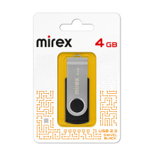 Флэш-диск Mirex  4GB Swivel чёрный