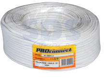 Провод ШТЛП-2 тлф плоский белый (100/1000)