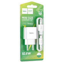 З/у 220В USB-iPhone8pin Hoco C106A 2.1A 10.5Вт белый (1/30/180)