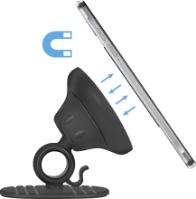 Держатель Defender Car holder 115+360°, на панель, магнит, фиксатор кабеля, черный 