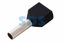 Наконечник штыр втул изол двойной  1.5мм²- 8 НШВи(2) черный 100шт Rexant (100)