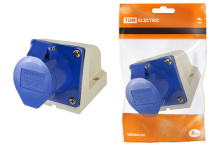 Розетка 123 стац. 2Р+РЕ 32А 220В IP44 TDM (10)