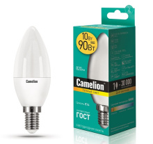 Лампа диод свеча 10Вт Е14 3000К 820Лм Camelion (10/100)
